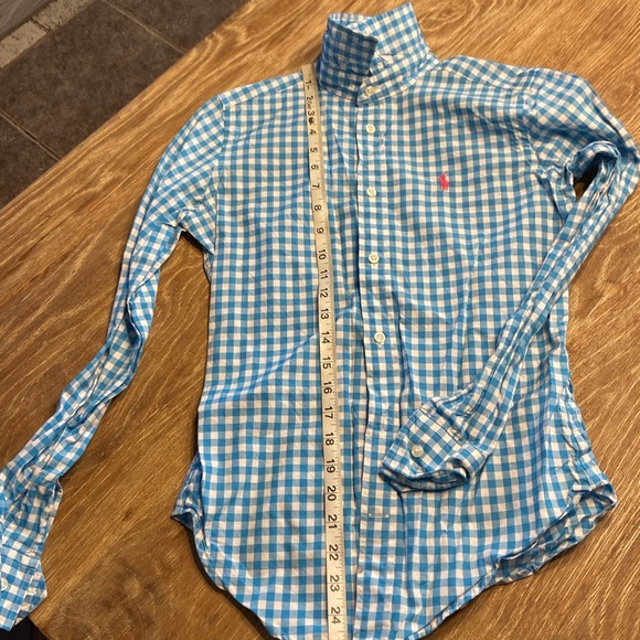 Ralph Lauren button down shirt blue and white cotton size 2 . Perfect condition - Picture 4 of 6